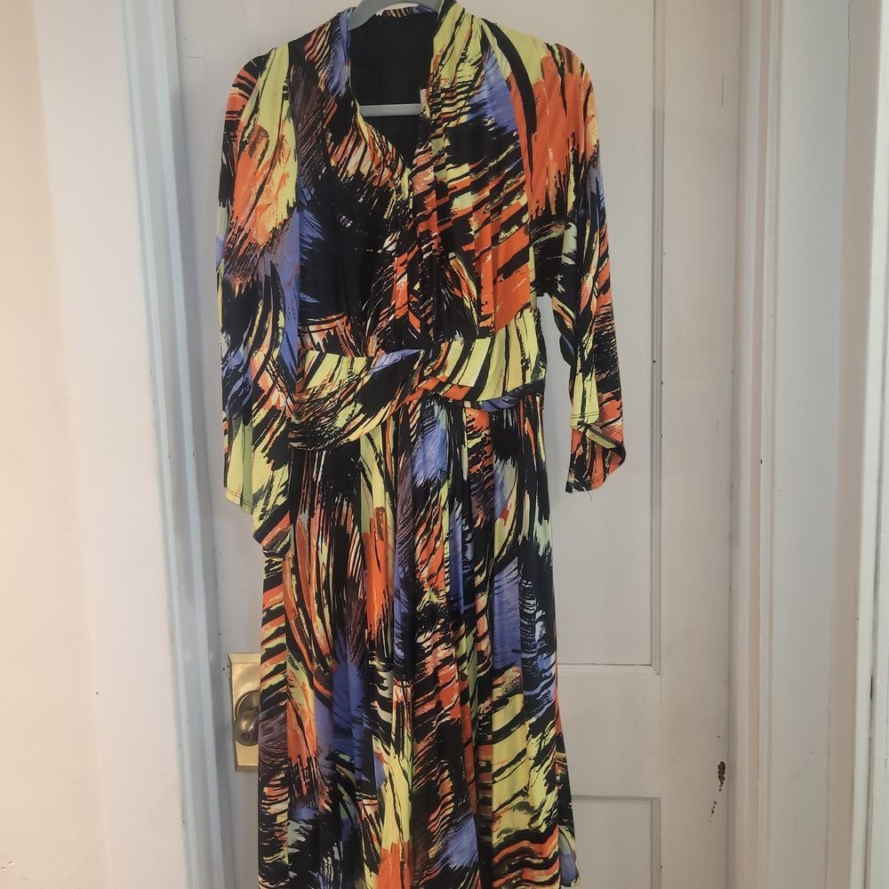 Multicolor Abstract Dress 14w